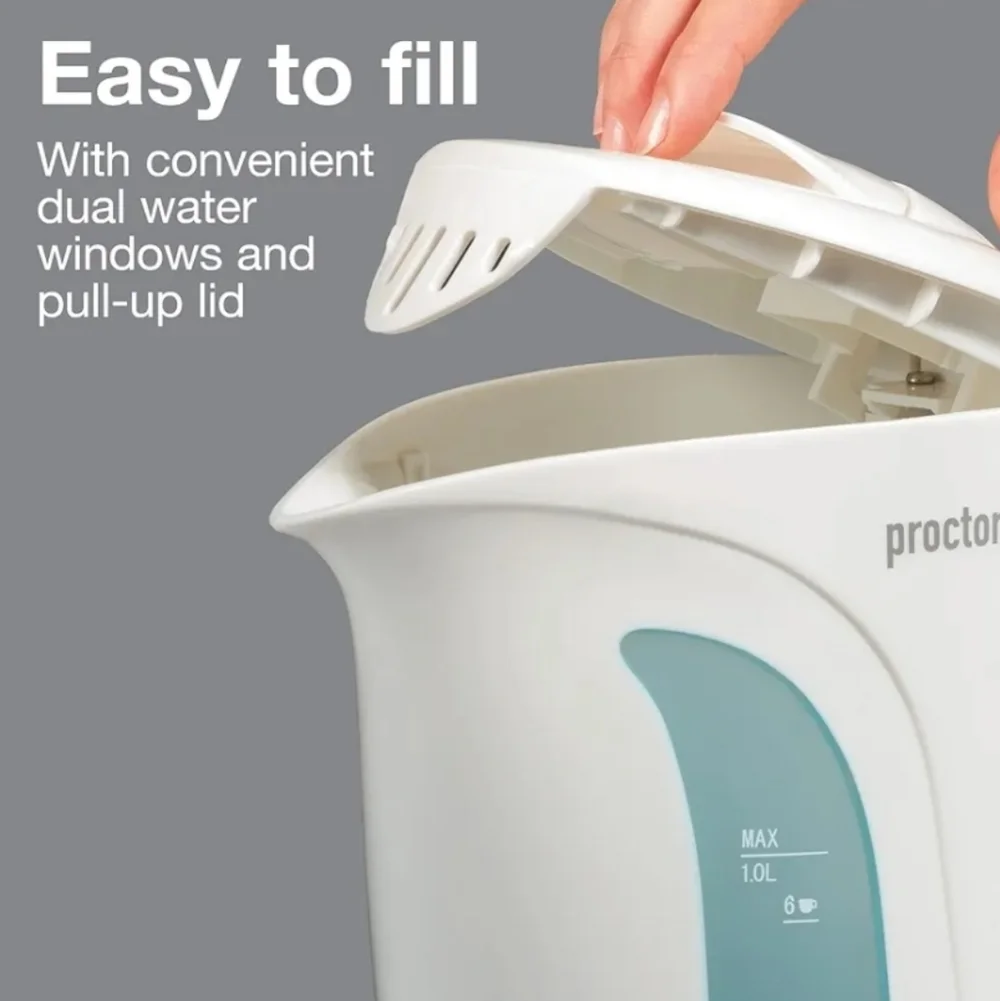 Proctor Silex Electric Tea Kettle, Water Boiler & Heater Auto-Shutoff & Boil-Dry